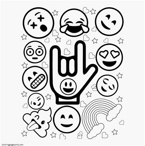 emoji coloring pages|Emoji Coloring Pages 